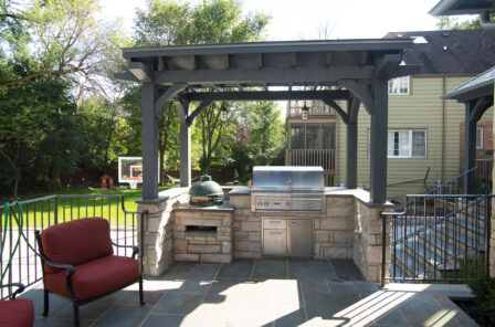 Grill under Pergola Shade